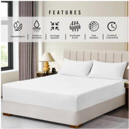 Super Dreamer Fitted Sheet Pack of 2 Solid Colour Polyester Bed Sheets - Single Double King Size Machine Washable