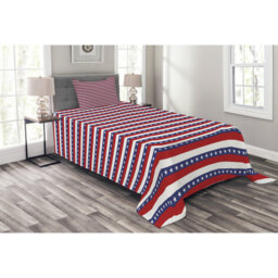 Afke Polyester Striped Bedspread with Pillow Shams