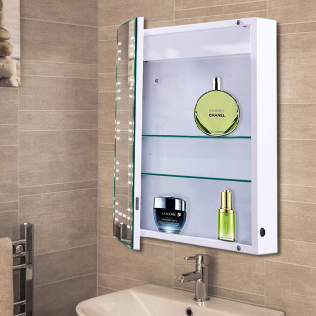 50mm W 70mm H Frameless Medicine Cabinet Mirror Fixed