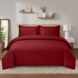 Imperial Homeware London Microfiber Striped Duvet Cover Set with Pillowcases Included