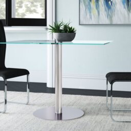 Adlingt Glass Top Metal Base Dining Table