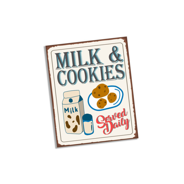 Milk and Cookies Served Daily Metal Wall DÃ©cor