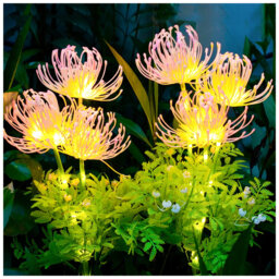 Solar LED Glowing Flower and Stem Lights with Fast Charging Panel for Garden Yard Patio and Outdoor Decor