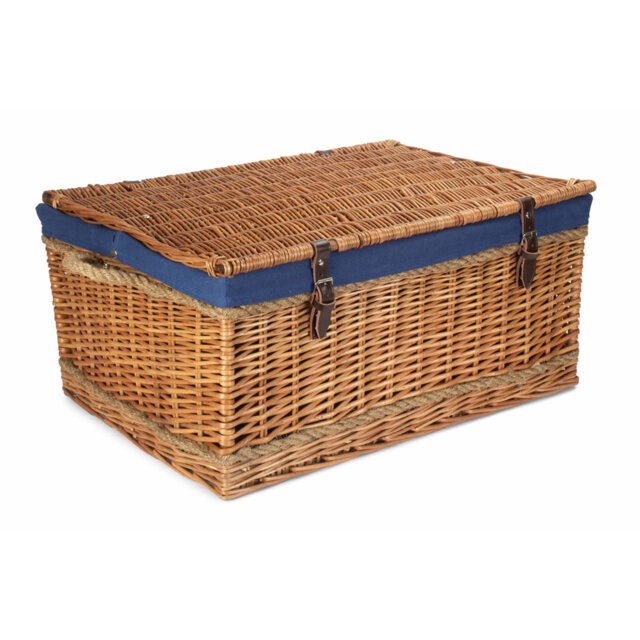 Longshore Tides Wicker 72 cm Rope Handled Trunk Basket with Lining