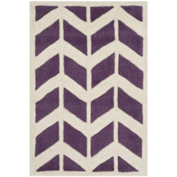 Sandbach Hand Tufted Wool Purple/Ivory Rug