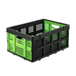 Large 55L Collapsible Plastic Storage Bin with Handles – Stackable, Heavy Duty, Collapsible Organizer for Home, Kitchen, Garage, Office, Camping – Spa