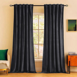 Rumson Crushed Velvet Eyelet Sheer Curtains Pair