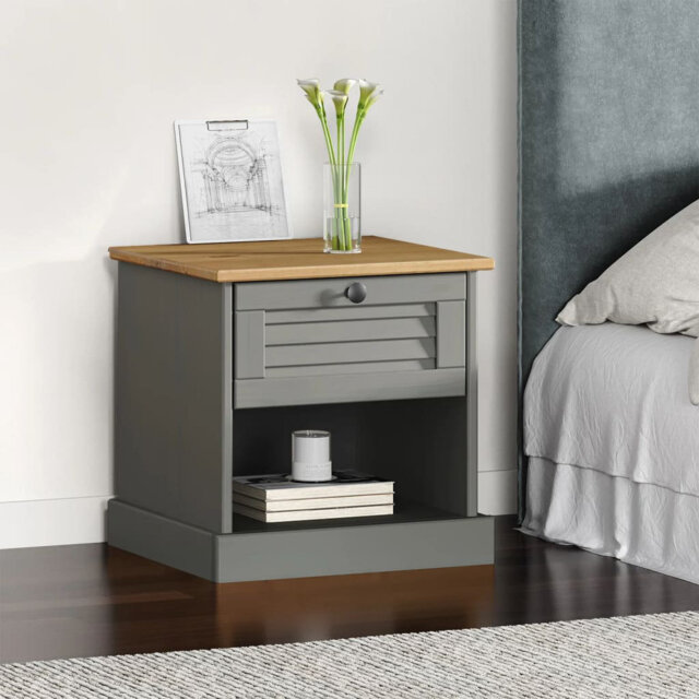 Hurhula Bedside Cabinet VIGO 42x35x42 cm Solid Wood Pine