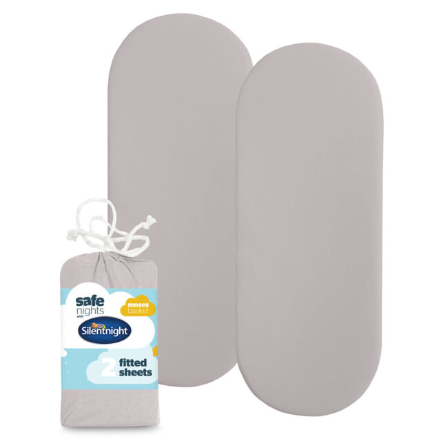 Safe Nights Moses Basket Fitted Sheet 2 Pack