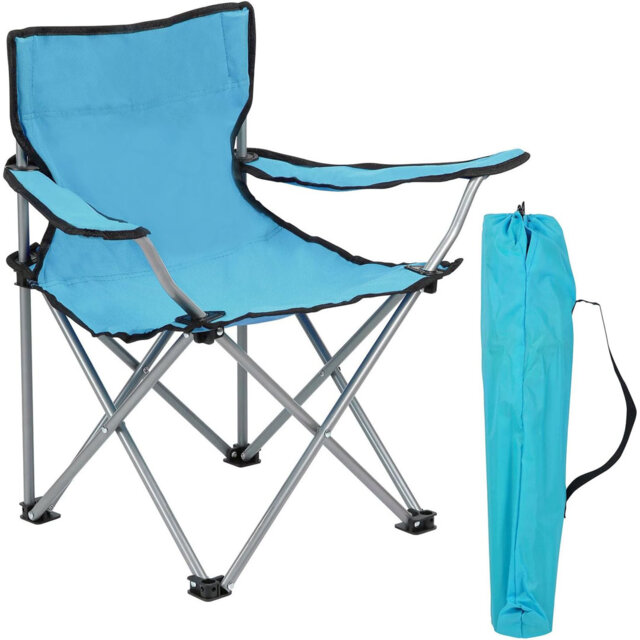 Kids Lightweight Folding Camping Chair – Portable Steel Frame Arm Chair With Carry Bag For Outdoor And Camping, Suitable For Ages 2 To 6 Years