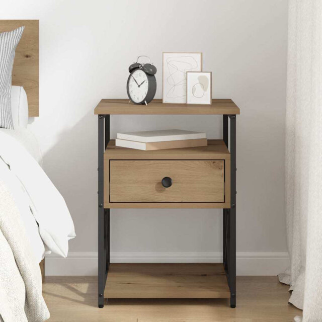 Bedside Cabinet Artisan Oak 40 X 42 X 55 Cm Engineered Wood