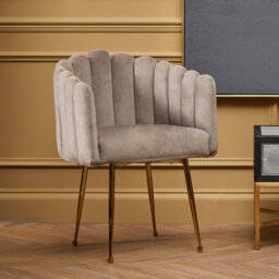 Aili 52cm H Polyester Blend Upholstered Armchair in Gold