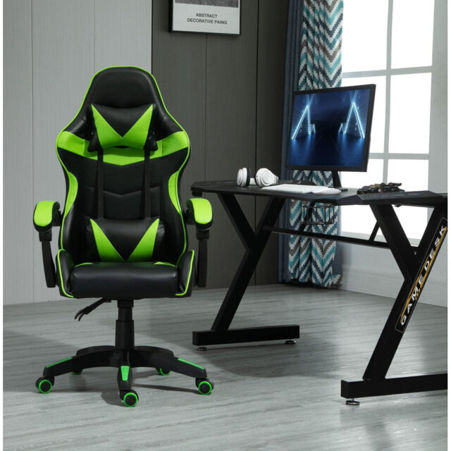 Inbox Zero Adjustable Reclining Ergonomic Faux Leather Swiveling PC & Racing Game Chair