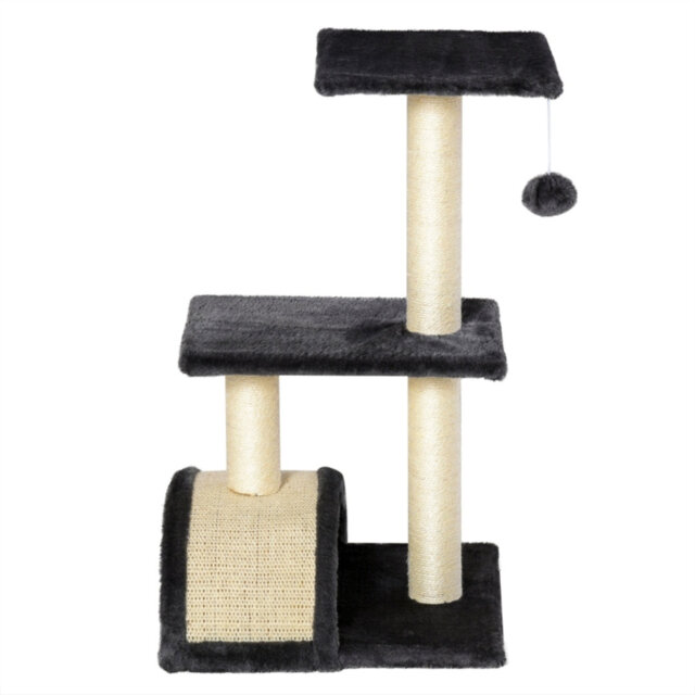 Cat Tree 72?cm Kitten Activity Centre with Sisal Scratching Post, Scratching Pad & Hanging Toy Ball, Cream