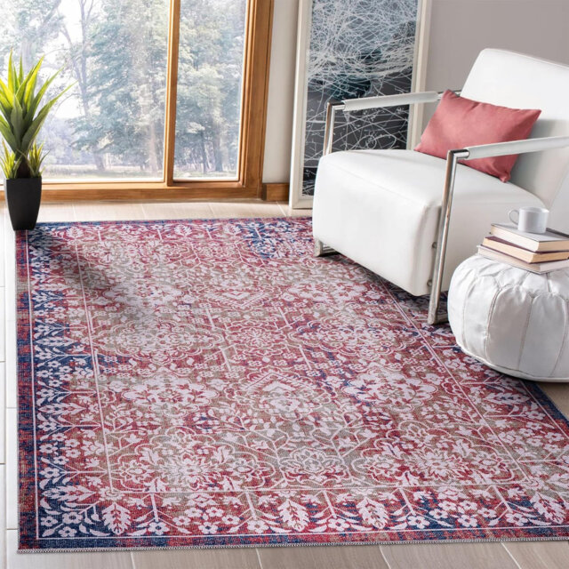 Non Slip Area Rugs Machine Washable Carpet Pad Entryway Rug Low Pile Modern Mat For Bedroom - 1486