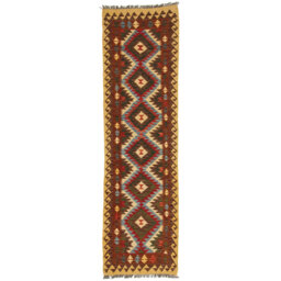Handwoven Kilim Wool Red/Brown Rug