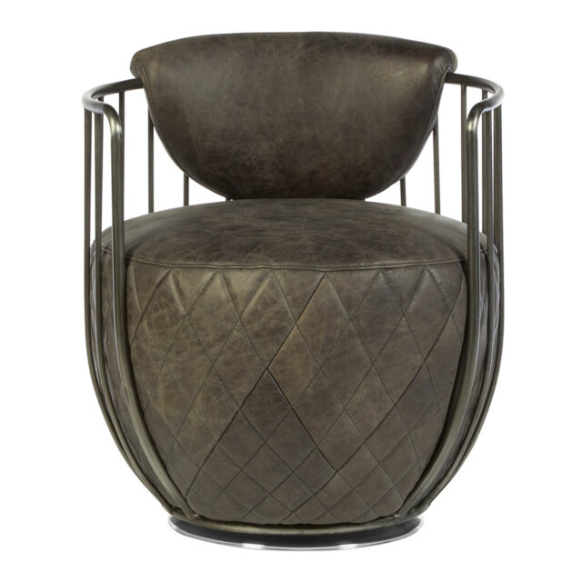 Leather Swivel Club Chair