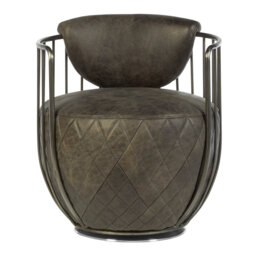 Leather Swivel Club Chair