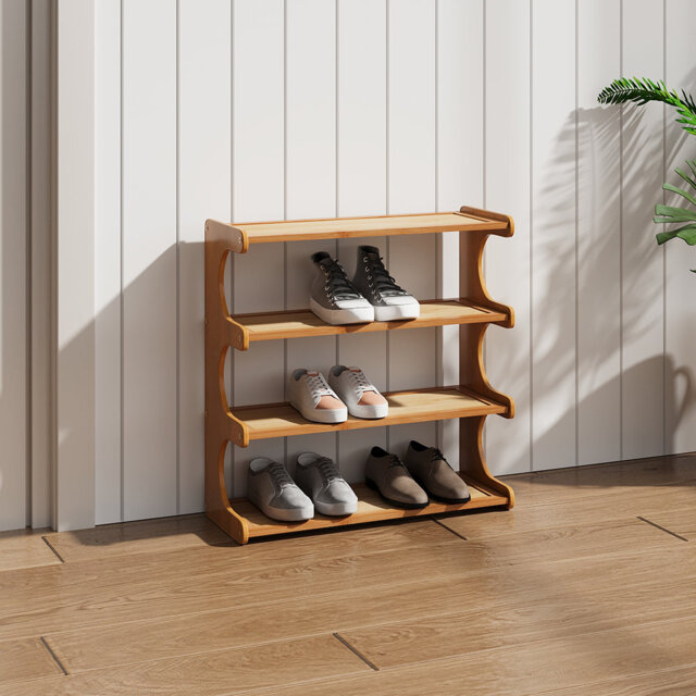 4 Tier Bamboo Shoe Rack
