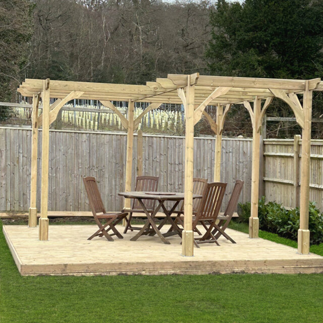 Agra 4.2m x 4.2m Solid Wood Pergola