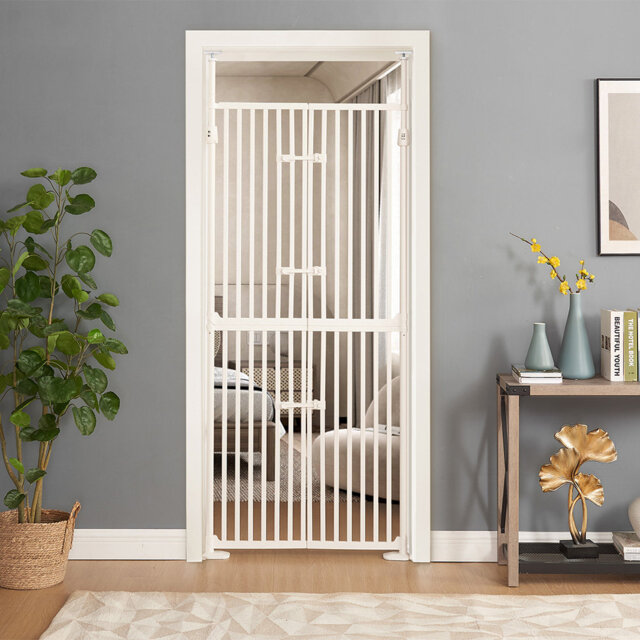 Kravitz Adjustable Wall Mounted Pet Gate With Door