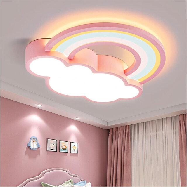 Cloud & Rainbow Led Ceiling Light Flush Mount For Children's Bedrooms, Playroom