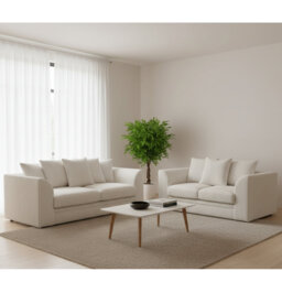Two Piece 3 and 2 Seater Jumbo Cord Fabric Sofa Set