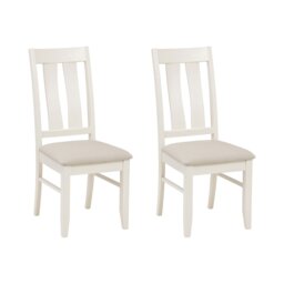 Maranda 49.5cm H Polyester Blend Upholstered Slat Back Side Chair in Ivory