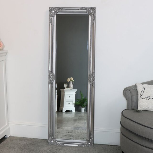 Mercer41 Tall Silver Mirror with Bevelled Glass 47cm x 142cm