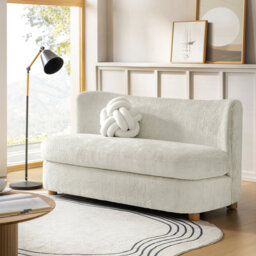 "Greigh 63""W Modern Upholstered Boucle Curved Loveseat Sofa"