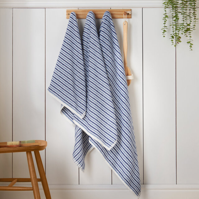 Rice Weave Stripe Cotton Bath Sheet