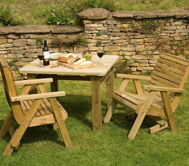 Scandinavian Redwood Quality Square Amelia Garden Table 1 m x 1 m