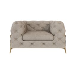 Chesterfield Armchair Atoka with Gold Metal Legs