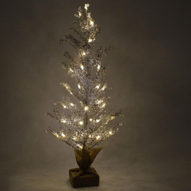 18in Pre-Lit Christmas Tree Battery USB Operated Warm White Lights Home Window Decor