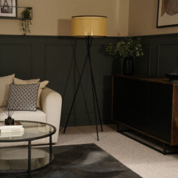 Camden 135.5cm Polished Tripod Floor Lamp Set