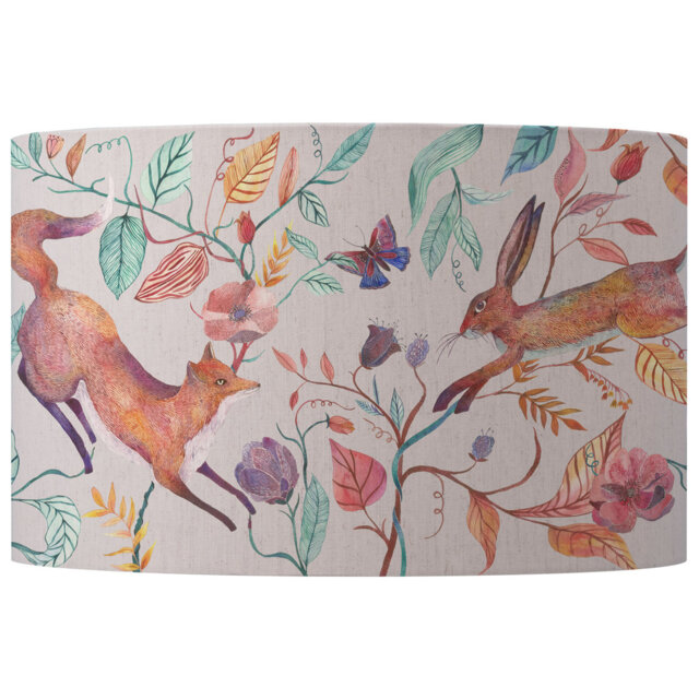 Leaping Into The Fauna 26cm Cotton Drum Lamp Shade
