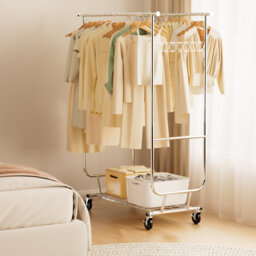 Adjustable Rolling Clothing Rack