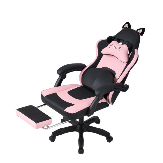 Black and pink women's gaming chair