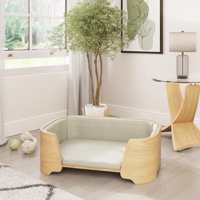 Luxury Curved Wood Dog Bed