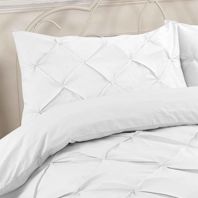 Reginia Cotton Blend Solid Colour Duvet Cover Set with Pillowcases Included