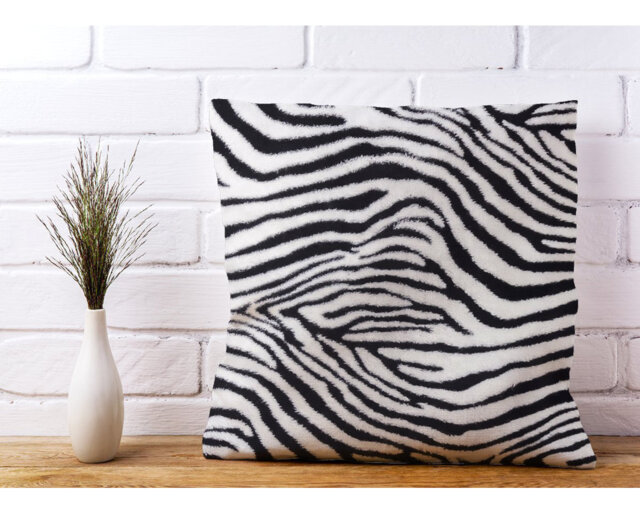 Studebaker Zebra Texture Animal Print Scatter Cushion with Filling
