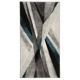 Parkes Graphic Power Loom Grey/Teal Rug