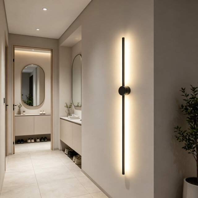 Jalapa 1-Light LED Wall Light Black 100cm Flush Mounted Sconce