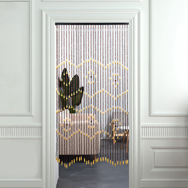 Faux Wood Door Curtain