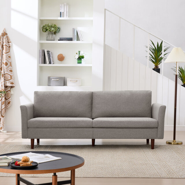 Cicero 204Cm Linen Flared Arm Sofa