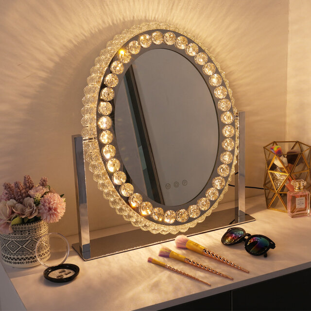Preas Glass Round Floor Mirror