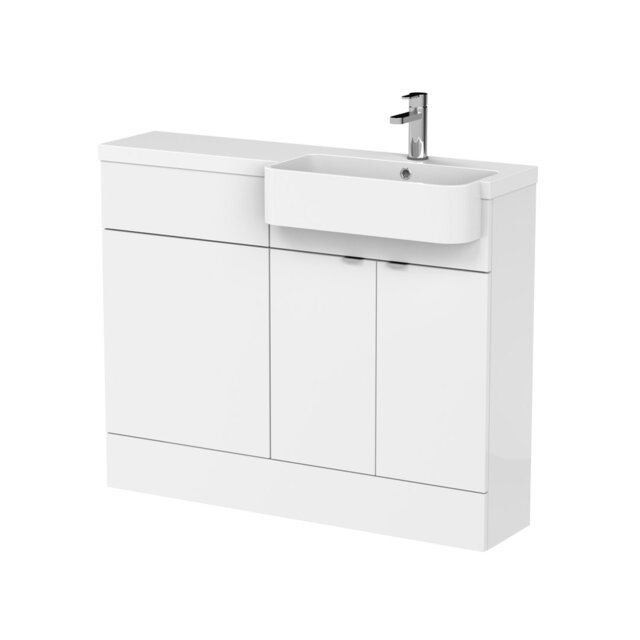 Fusion Single Bathroom Vanity with Integrated Polymarble Basin