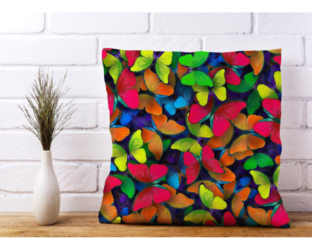 Grandy Rainbow Butterflies Scatter Cushion with Filling