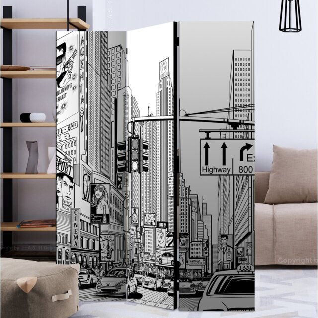 Minas 172cm H Solid Wood Folding Room Divider
