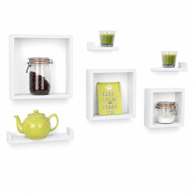 Hudson Shelf Kits, 6 Piece Wall Shelf Pack